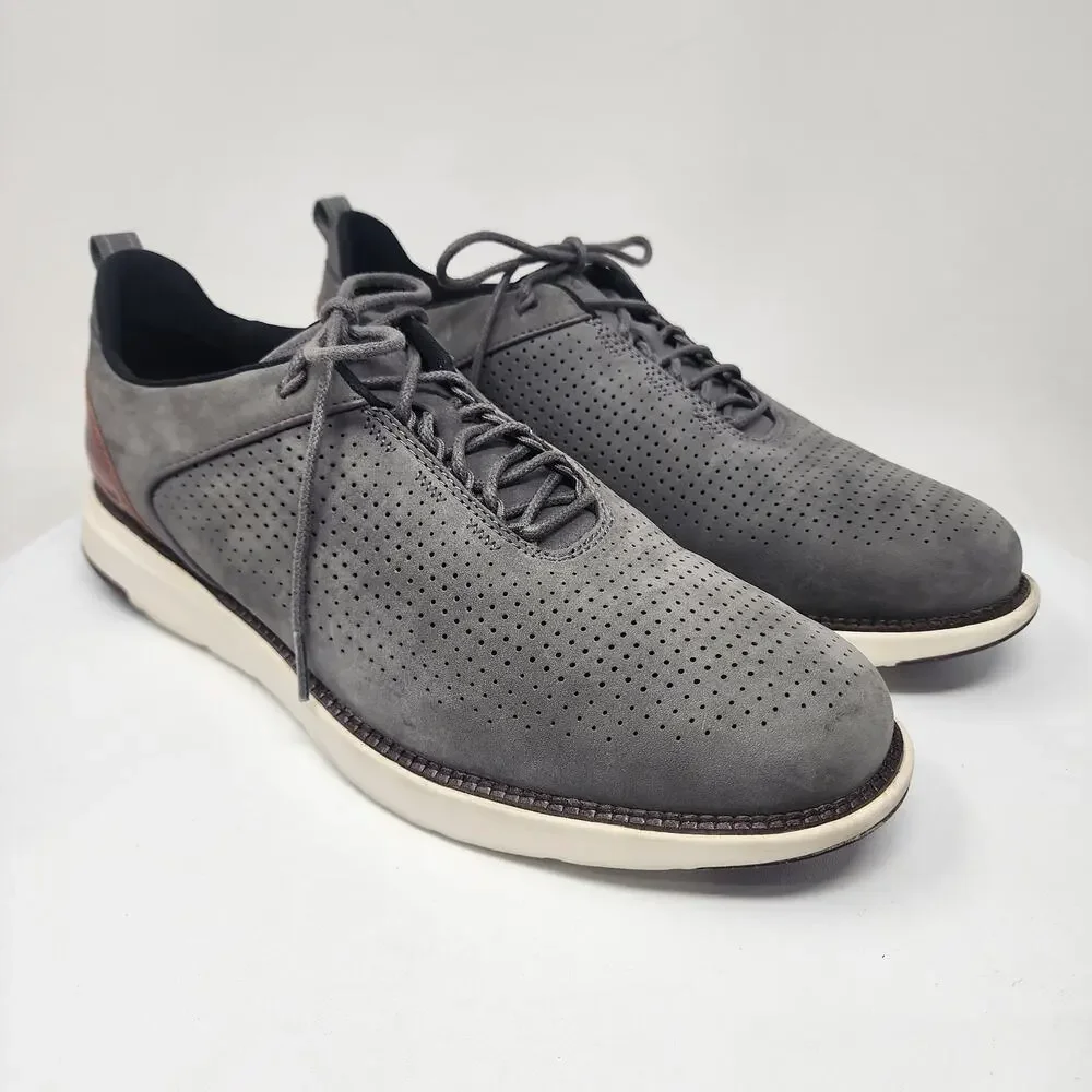 Cole Haan Grand Atlantic Textured Sneaker Men 11.5M Grey Suede Leather C37747